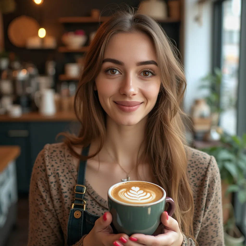 Portrét Evy Dvořákové, specialistky na latte art